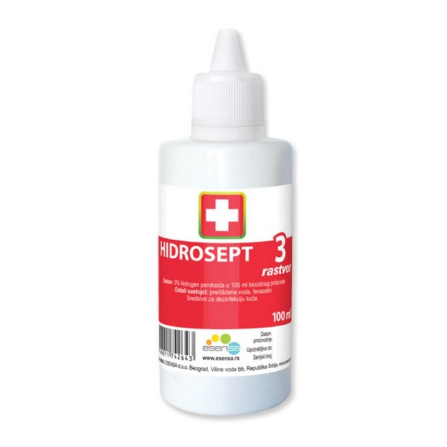Hidrosept 3% rastvor hidrogen peroxida 100ml Hidrosept 3% rastvor hidrogen peroxida 100ml