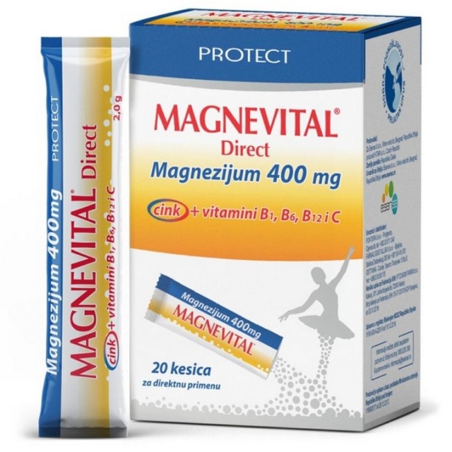 Magnevital Direct 400mg magnezijuma sa Zn 20 kesica Magnevital Direct 400mg magnezijuma sa Zn 20 kesica