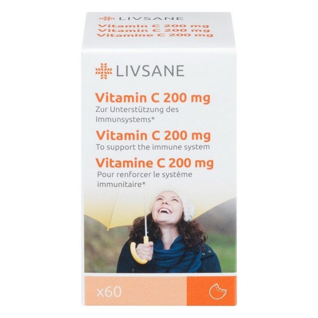 LIVSANE Vitamin C 200 mg 60 tableta za žvakanje