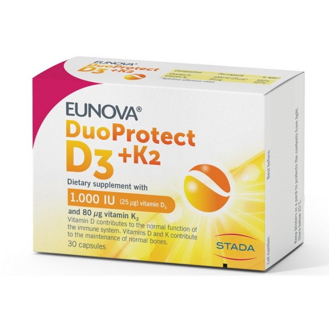 Eunova Duo Protect D3+K2 1000IU a30 Eunova Duo Protect D3+K2 1000IU a30