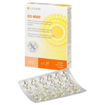 LIVSANE D3 4000 IJ, 30 kapsula