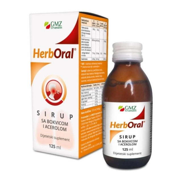 HerbOral sirup sa bokvicom i acerolom 125ml HerbOral sirup sa bokvicom i acerolom 125ml