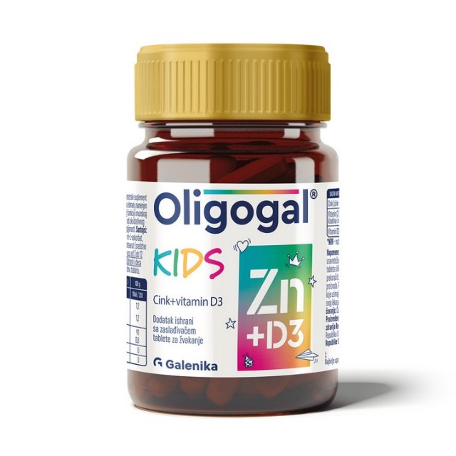 Oligogal Kids Zn+D3 tablete za žvakanje a60 Oligogal Kids Zn+D3 tablete za žvakanje a60